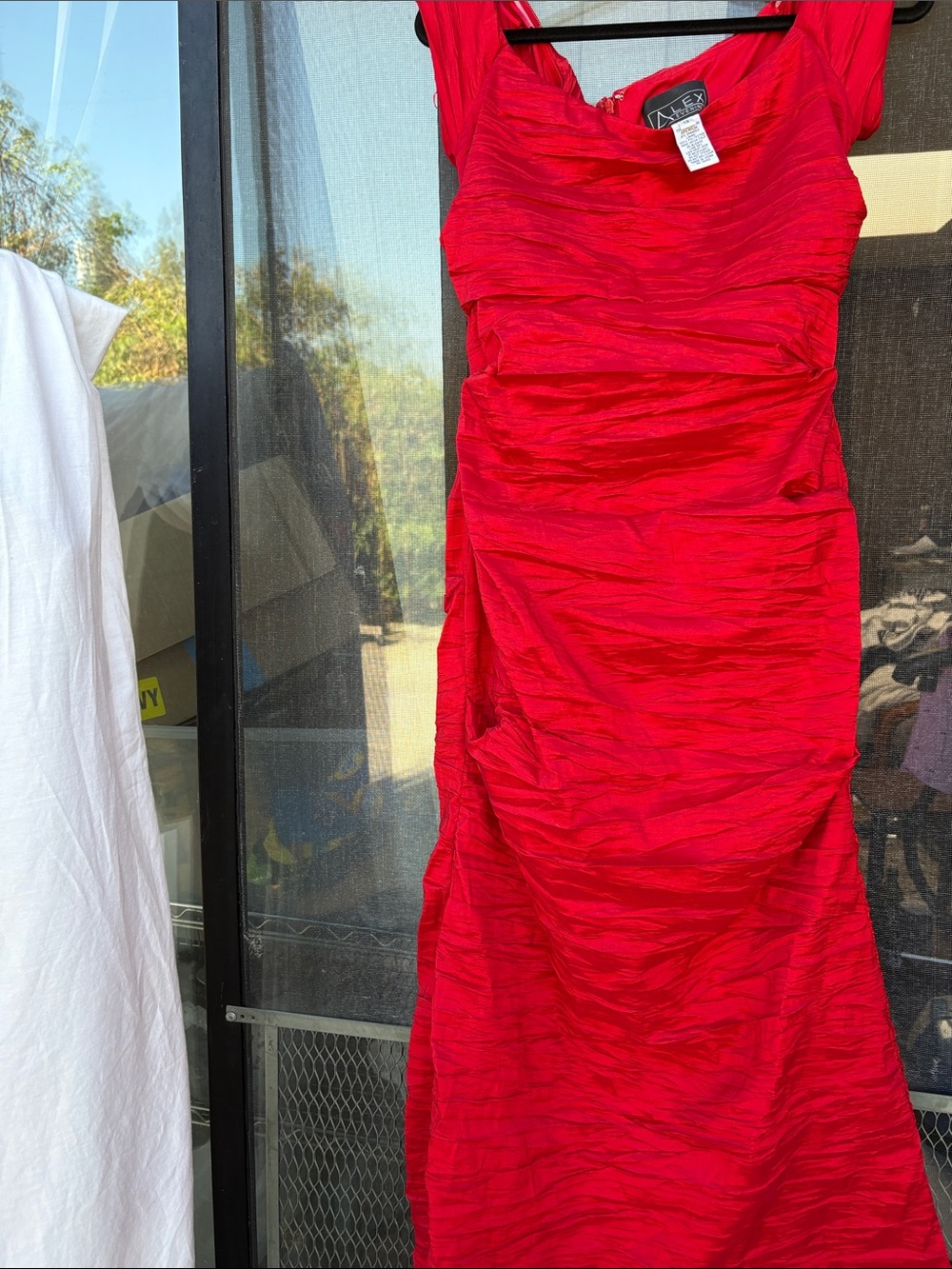 Alex Evenings Vibrant Red Ruched Formal Gown